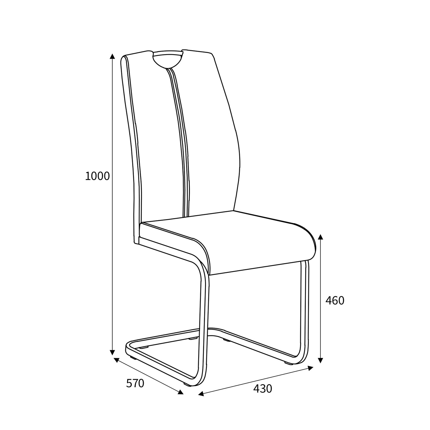 Toledo Grey Leather Effect