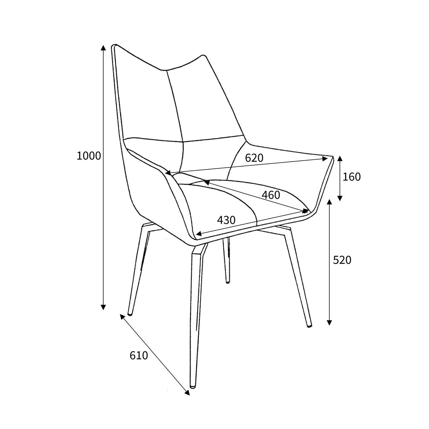 Dakar Textured Charcoal Swivel