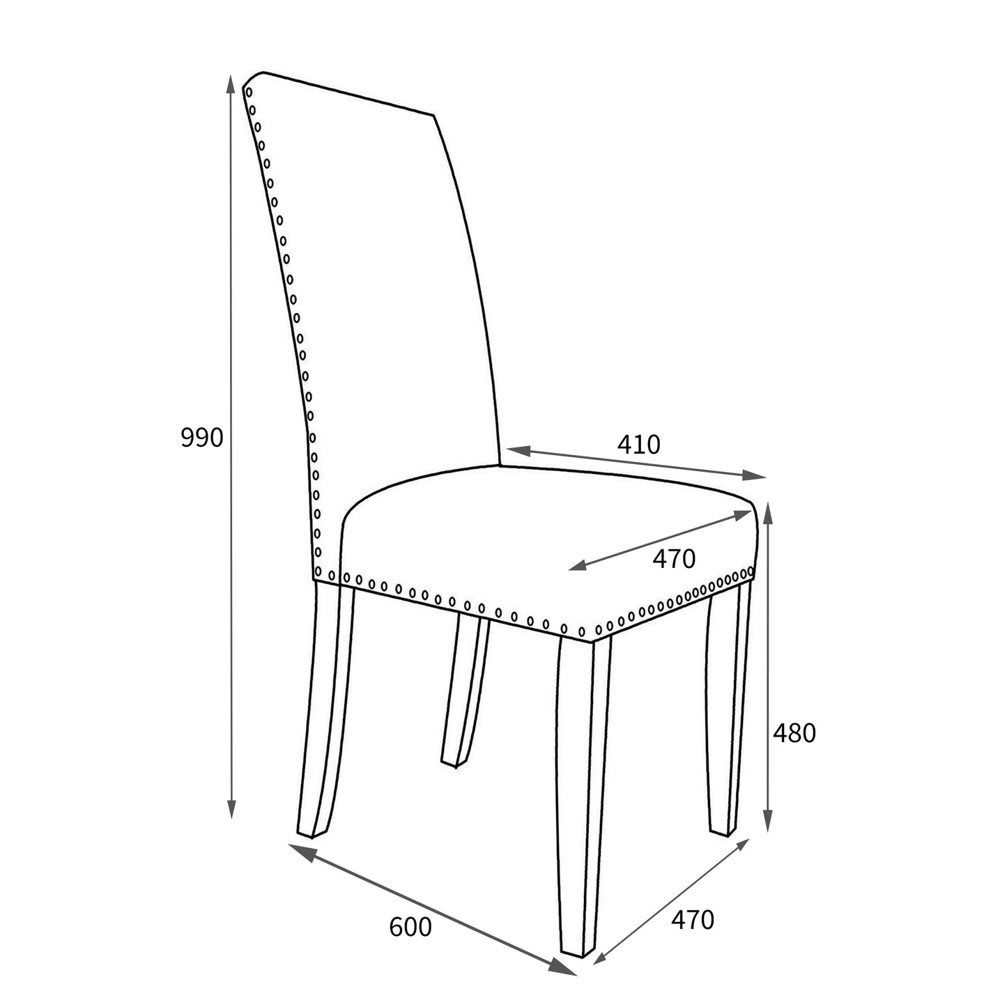 Randall Studded Linen Silver