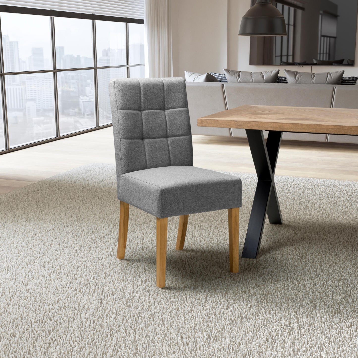 Moseley Linen Silver Dining Chair