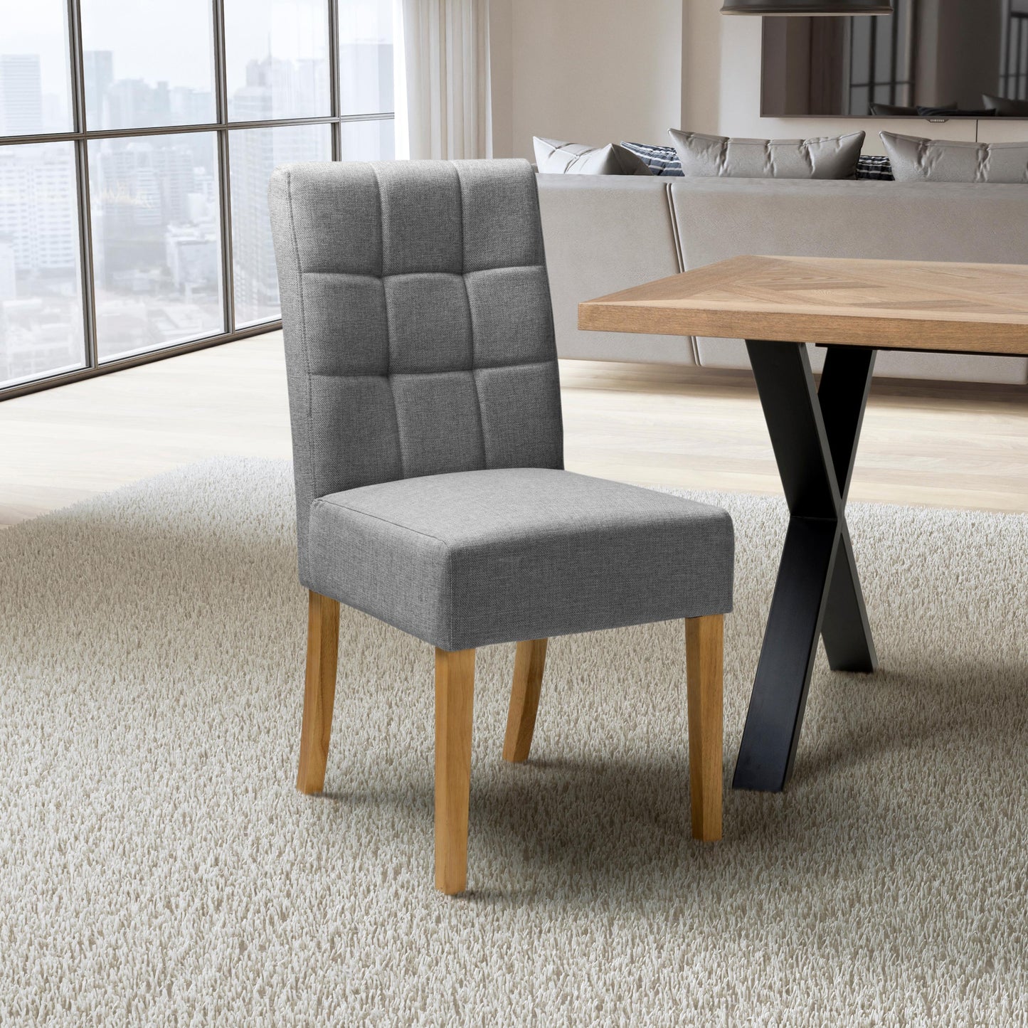 Moseley Linen Silver Dining Chair