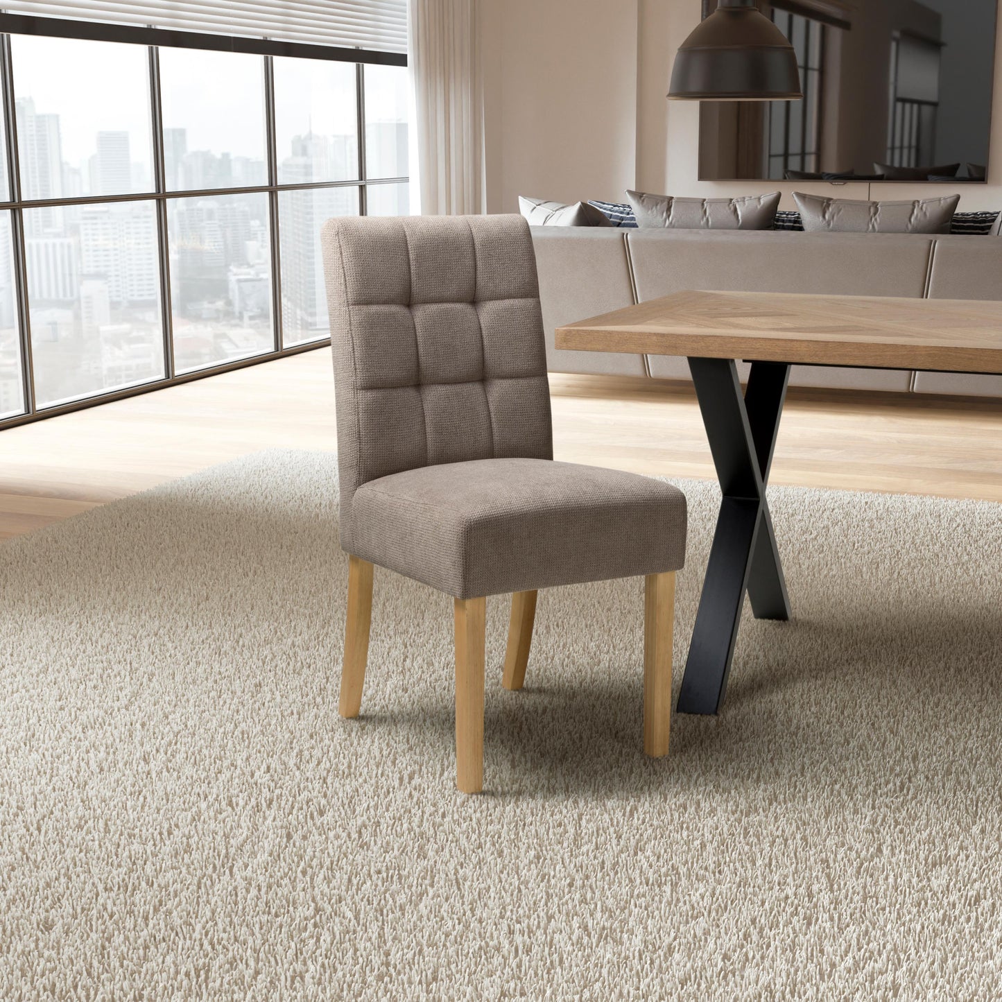 Moseley Waffle Flax Light Brown