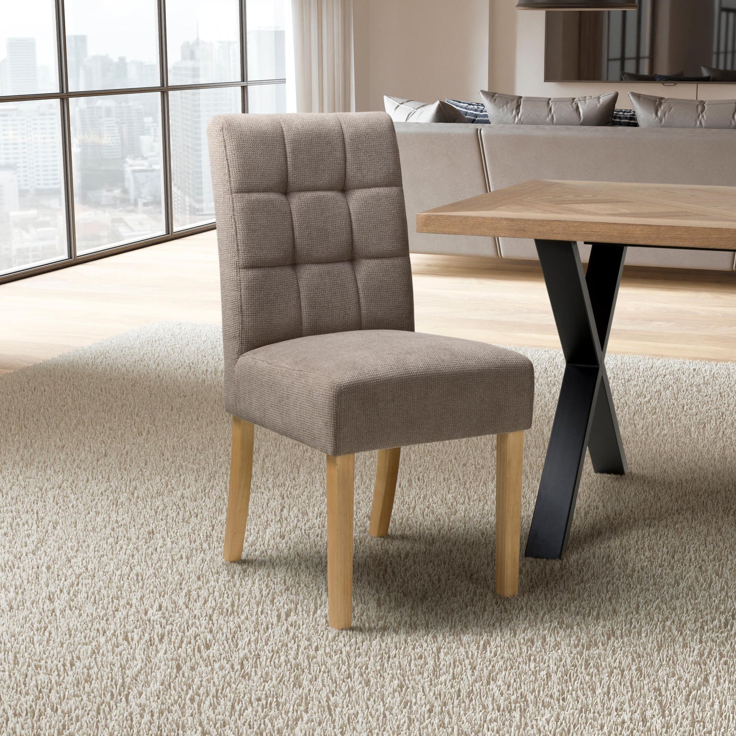 Moseley Waffle Flax Light Brown