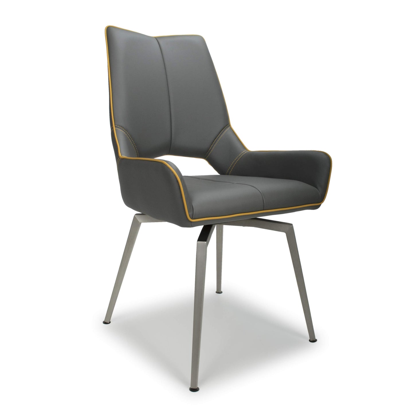Mako Swivel chair Leather Effect Graphite
