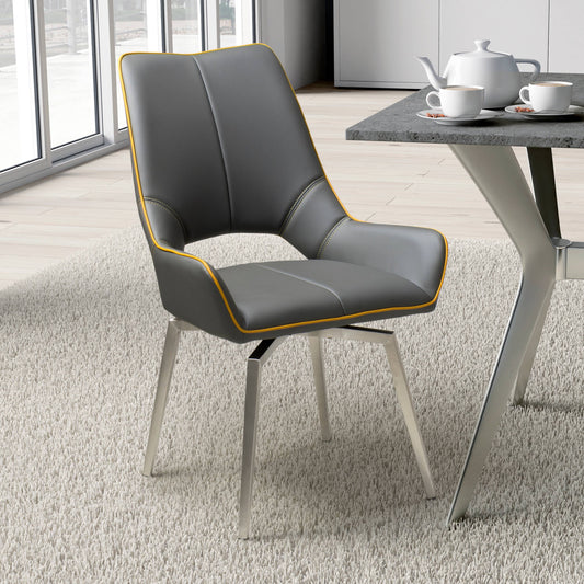 Mako Swivel chair Leather Effect Graphite