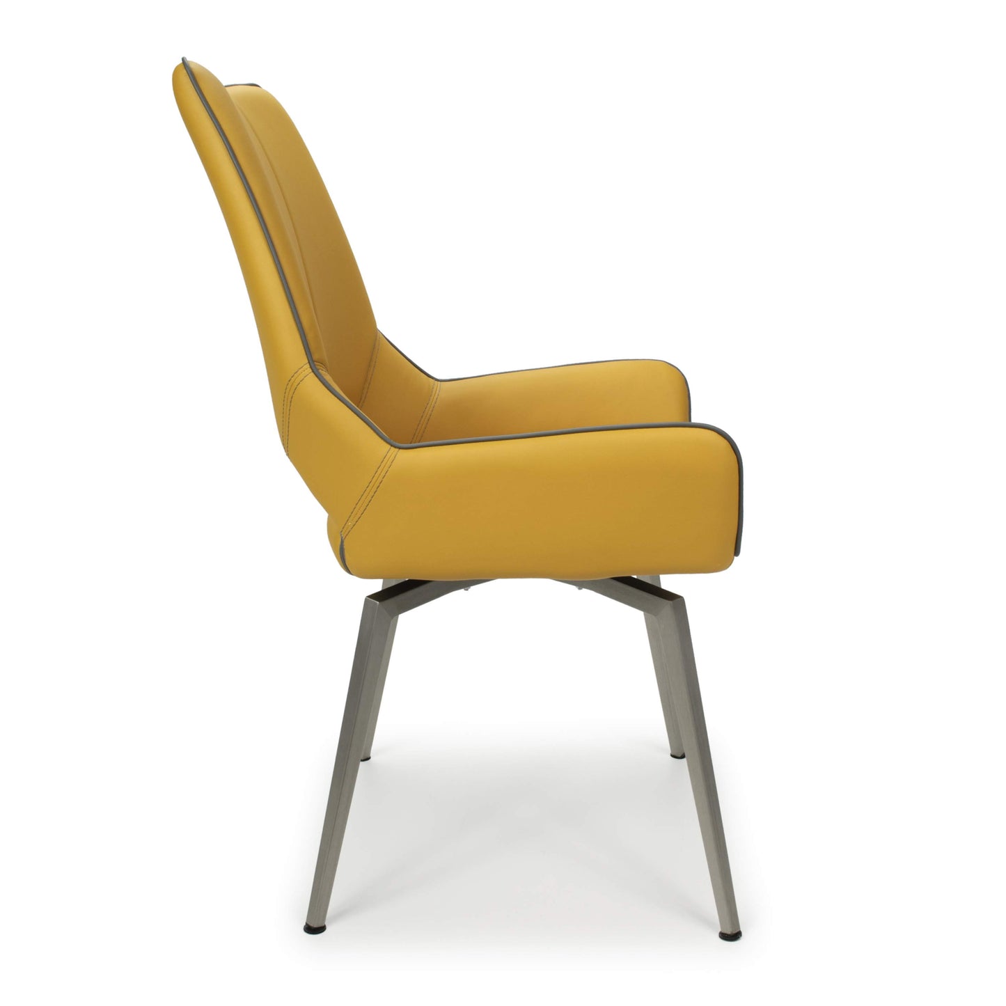 Mako Swivel chair Leather Effect Yellow