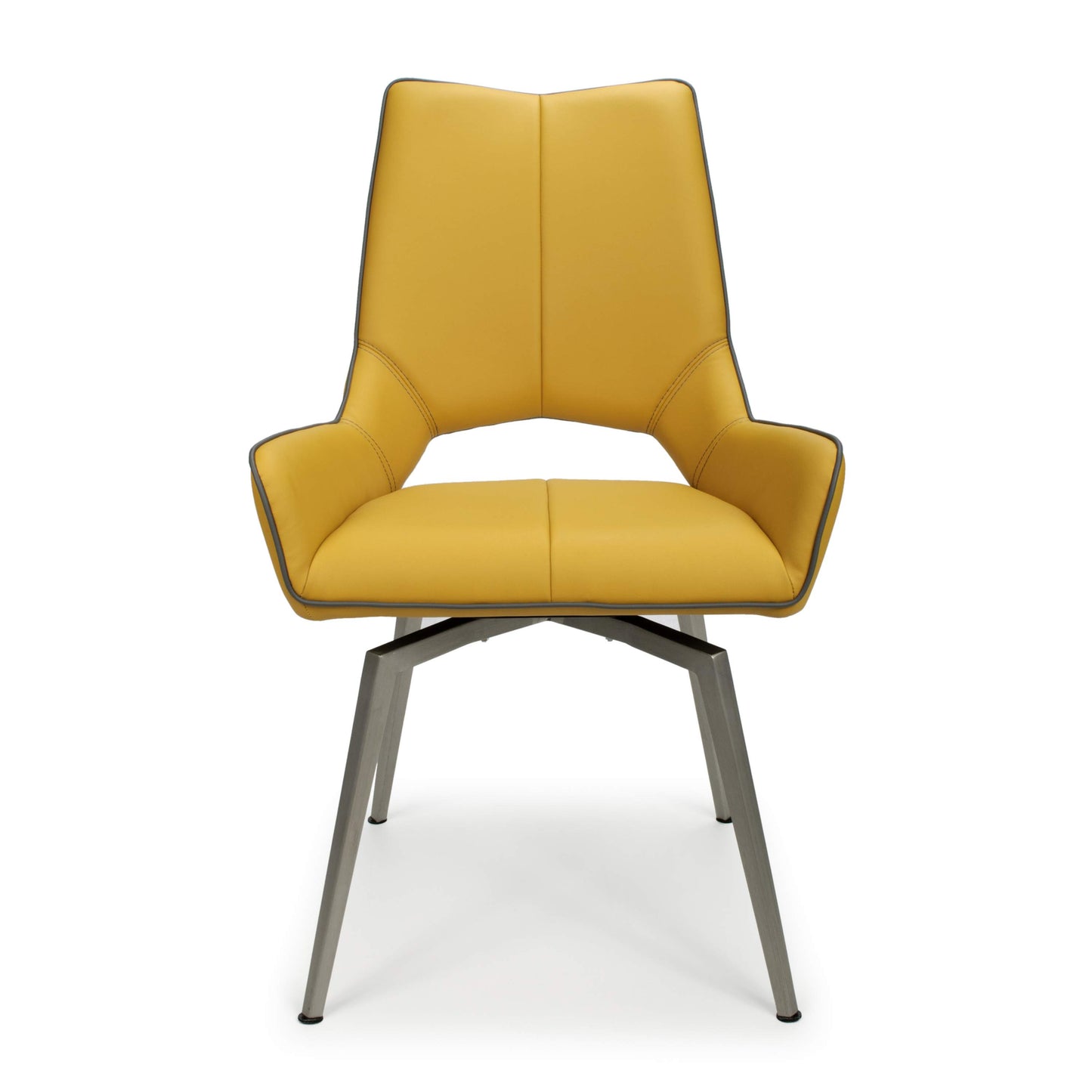 Mako Swivel chair Leather Effect Yellow