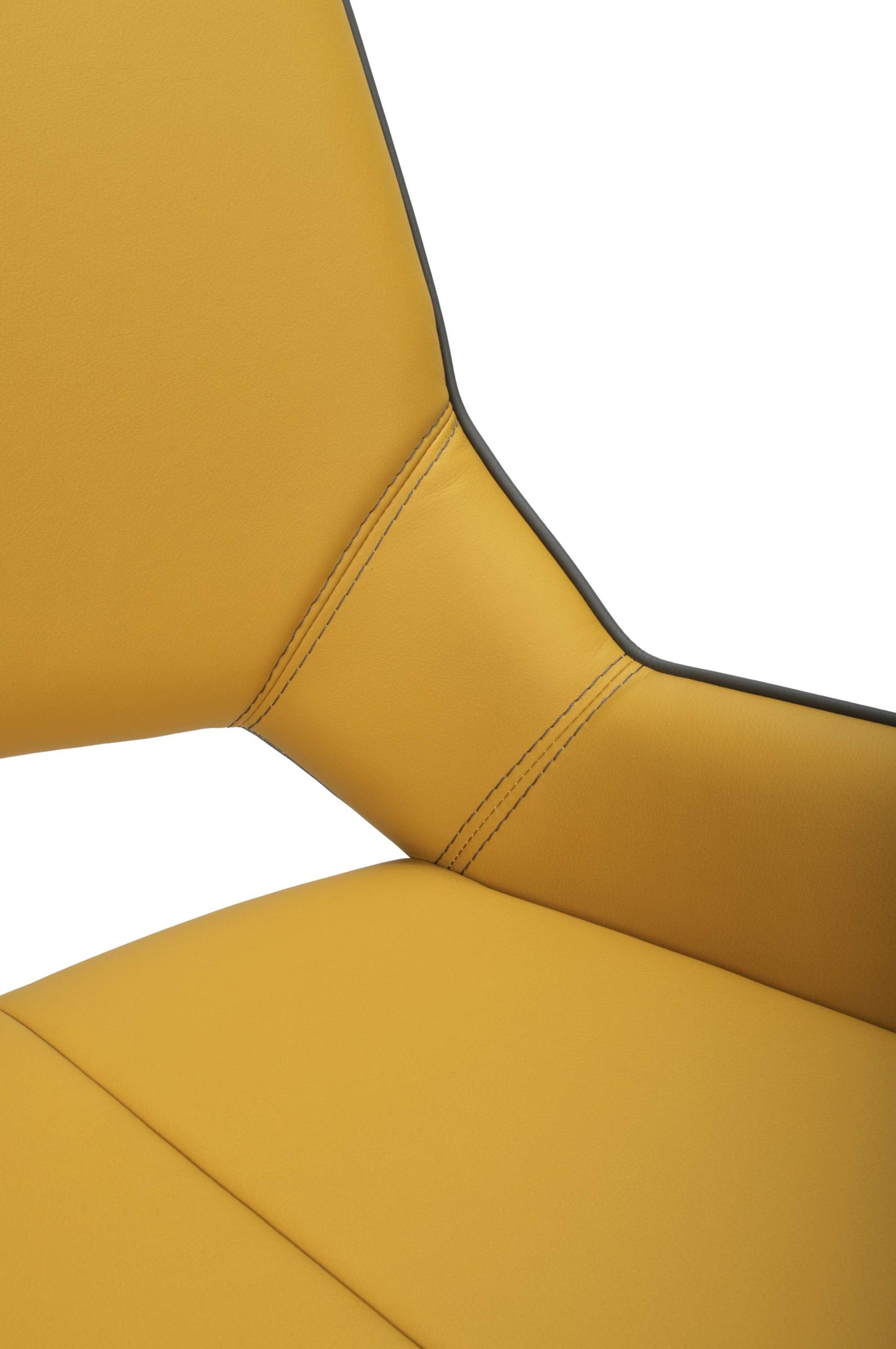 Mako Swivel chair Leather Effect Yellow