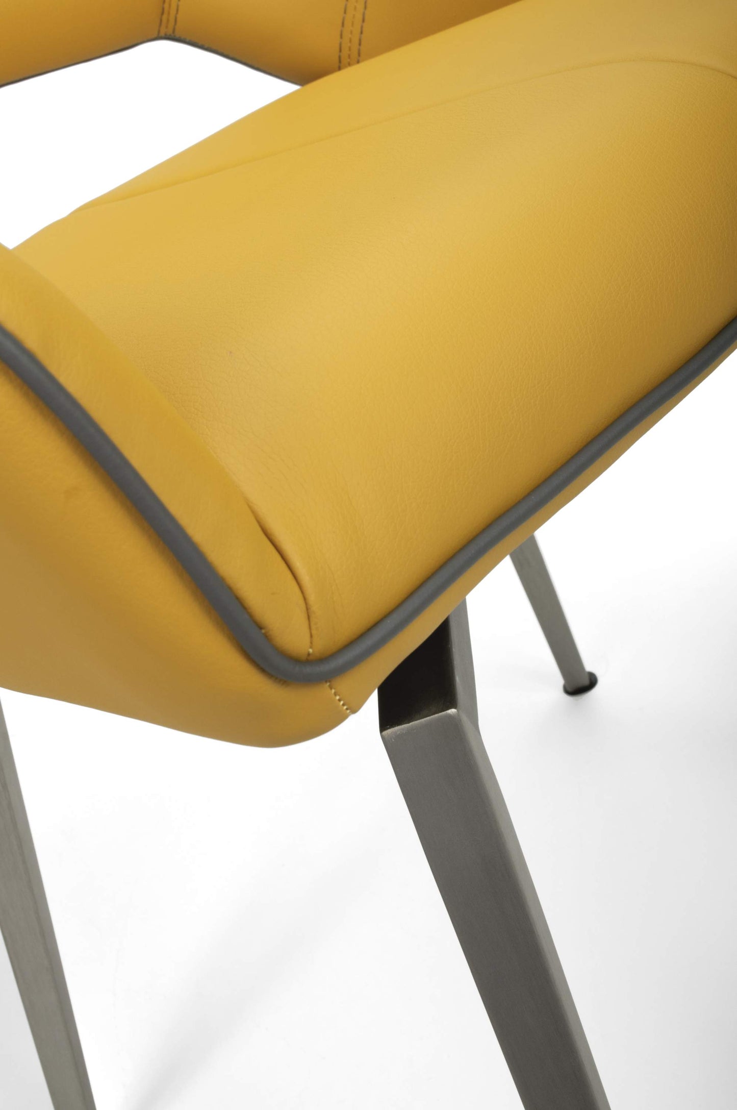 Mako Swivel chair Leather Effect Yellow