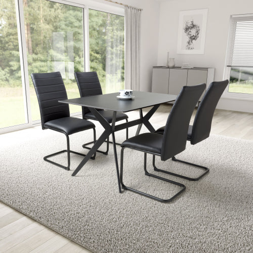 Timor 1.2m Black & 4 Carlisle Chairs